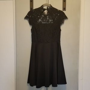 Francesca's Black Lace Skater dress